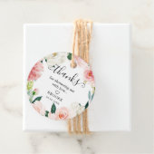 Blush Pink Botanisches Brautparty Vielen Dank Geschenkanhänger (Beispiel)