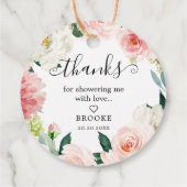 Blush Pink Botanisches Brautparty Vielen Dank Geschenkanhänger (Rückseite)