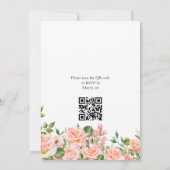 Blush Pink Botanisches Foto QR Code Hochzeit Einladung (Rückseite)