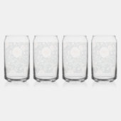 Blush Pink Botanisches Muster: Natur Dosenglas (Hinten)