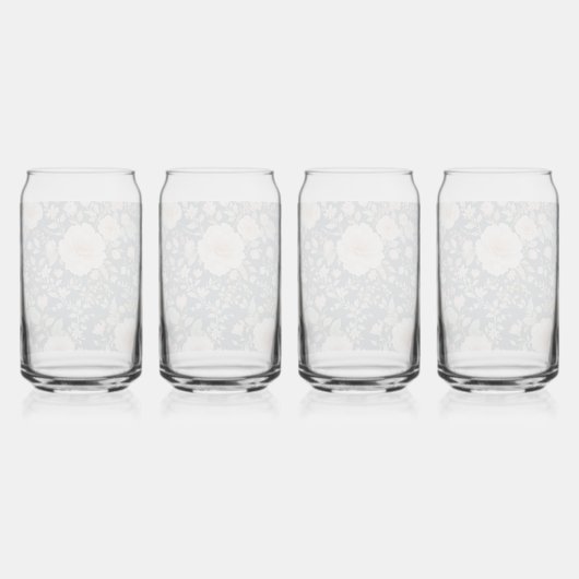 Blush Pink Botanisches Muster: Natur Dosenglas (Hinten)