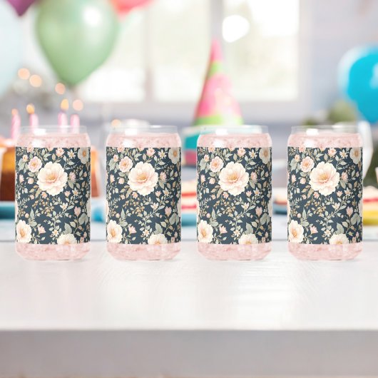 Blush Pink Botanisches Muster: Natur Dosenglas (Insitu (Geburtstag))