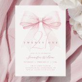 Blush Pink Bow 21 Geburtstag Einladung