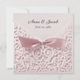 Blush Pink Bow an der Spitze Vow Erneuerung Einladung