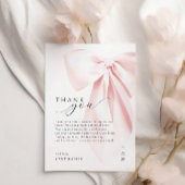 Blush Pink Bow Baby Dusche Danke Karte