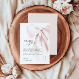 Blush Pink Bow Baby Dusche Danke Karte