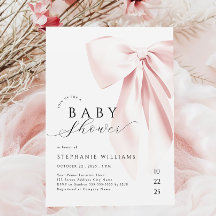 Blush Pink Bow Baby Dusche
