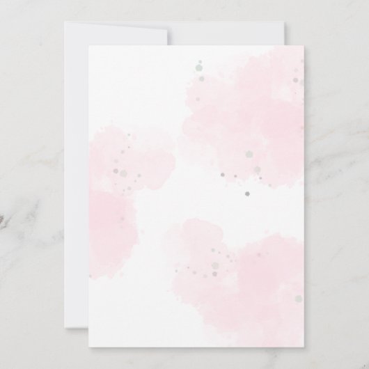 Blush Pink Bow Baby Dusche Einladung (Rückseite)