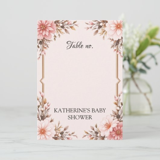 Blush Pink Bow Baby Dusche Einladung für Mädchen (Stehend Vorderseite)
