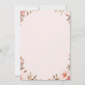 Blush Pink Bow Baby Dusche Einladung für Mädchen (Rückseite)