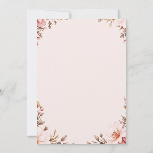 Blush Pink Bow Baby Dusche Einladung für Mädchen (Rückseite)