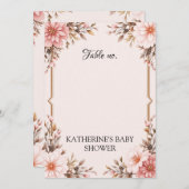 Blush Pink Bow Baby Dusche Einladung für Mädchen (Vorne/Hinten)