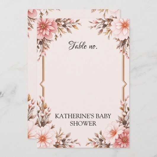 Blush Pink Bow Baby Dusche Einladung für Mädchen (Vorne/Hinten)