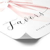 Blush Pink Bow Baby Dusche Favorit Tischschild Poster (Ecke)