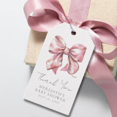 Blush Pink Bow Baby Dusche Geschenkanhänger
