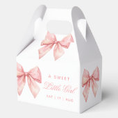 Blush Pink Bow Baby Dusche Geschenkschachtel (Vorderseite)