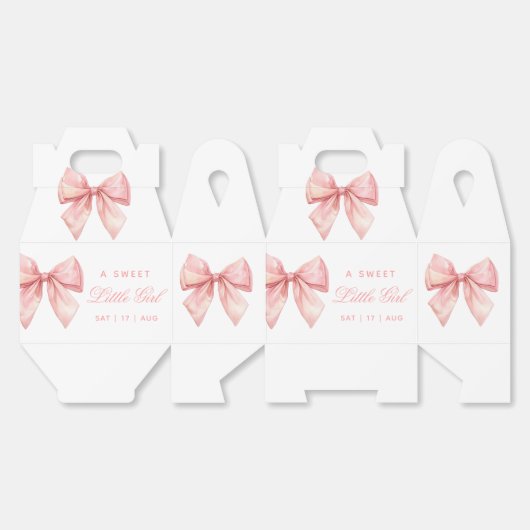Blush Pink Bow Baby Dusche Geschenkschachtel (Ungeklappt)