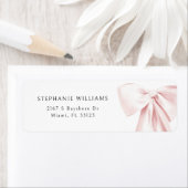 Blush Pink Bow Baby Dusche Rücksendeadresse (Insitu)