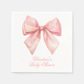 Blush Pink Bow Baby Dusche Serviette (Vorderseite)