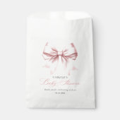 Blush Pink Bow Baby Girl Babydusche Geschenktütchen (Vorderseite)
