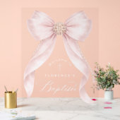 Blush pink Bow baby Girl Baptism Welcome Acrylschild (Hochzeit)