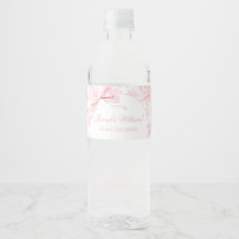Blush Pink Bow Baby Girl Dusche Wasser Flasche Eti