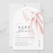 Blush Pink Bow Baby Shower Arch Einladung (Vorderseite)