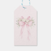 Blush Pink Bow Baby Shower Thank you Geschenkanhänger (Rückseite)