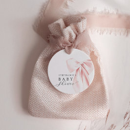 Blush Pink Bow Babydusche Gebundene Liebesmarken Geschenkanhänger