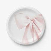 Blush Pink Bow Babydusche Teller (Vorderseite)