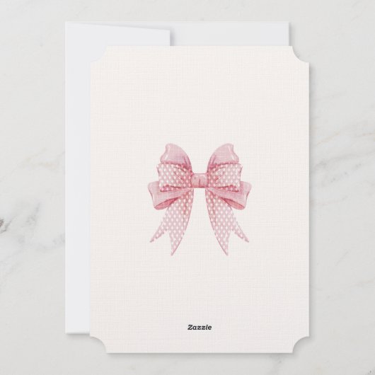 Blush Pink Bow Birthday  Einladung (Rückseite)