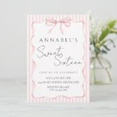 Blush Pink Bow Birthday Invitation Einladung (Stehend Vorderseite)