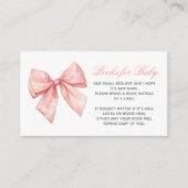 Blush Pink Bow Book for Baby Enclosure Card Begleitkarte (Vorderseite)