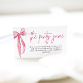 Blush Pink Bow Brautparty The Panty Game Begleitkarte