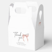 Blush Pink Bow Bridal Coquette Gable Favor Box Geschenkschachtel (Geöffnet)