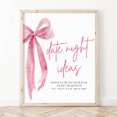 Blush Pink Bow Bridal Date Night Idea signieren Poster
