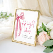 Blush Pink Bow Bridal Date Night Idea signieren Poster