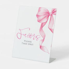 Blush Pink Bow Bridal Shower Favors Sockelschild