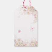 Blush Pink Bow Butterfly Baby Shower Thank You Geschenkanhänger (Rückseite)