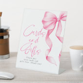 Blush Pink Bow Cards and Gifts Brautparty Sockelschild (In SItu)