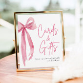 Blush Pink Bow Cards und Geschenke-Zeichen Poster