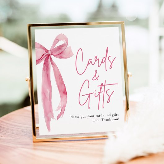 Blush Pink Bow Cards und Geschenke-Zeichen Poster