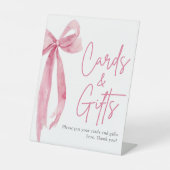 Blush Pink Bow Cards und Geschenke-Zeichen Sockelschild (Vorderseite)