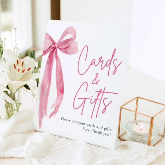 Blush Pink Bow Cards und Geschenke-Zeichen Sockelschild