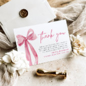 Blush Pink Bow Coquette Abschluss Danke Karte
