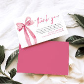 Blush Pink Bow Coquette Abschluss Danke Karte