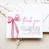 Blush Pink Bow Coquette Abschluss Danke Karte