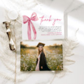 Blush Pink Bow Coquette Abschluss Danke Karte