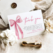 Blush Pink Bow Coquette Abschluss Danke Karte