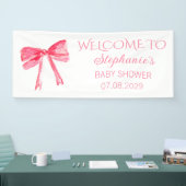 Blush Pink Bow Coquette Babydusche Banner (Messe)